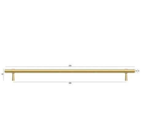 Astor - 370mm Brushed Brass Handle (Premium Solid Brass Construction) — detail 4