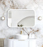 LED Newport 900(H)x600(W) White Metal Frame Tuffi Mirror- Install Horizontal or Vertical