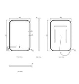 LED Newport 900(H)x600(W) White Metal Frame Tuffi Mirror- Install Horizontal or Vertical — detail 2
