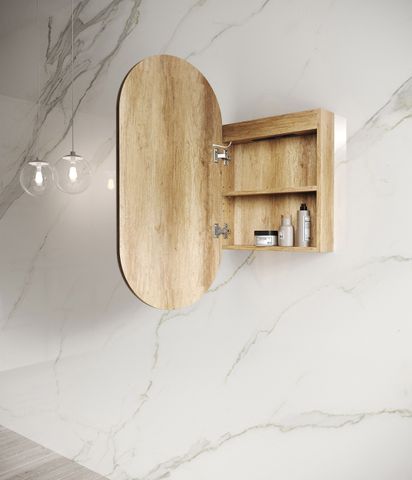 LED Noosa 900(H)x450(W) Natural Oak Shaving Cabinet - Premium Edition — detail 2