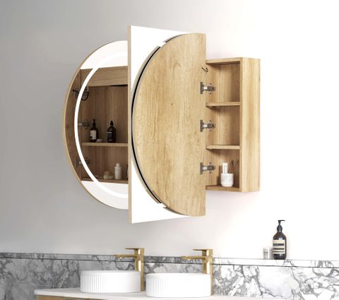 LED Bondi 1500(W)x900(H) Natural Oak Shaving Cabinet - Premium Edition — detail 2