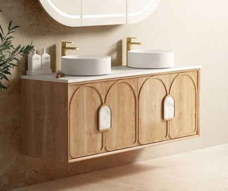 Laguna Mark II 1500mm Woodland Oak Wall Hung Cabinet Only — detail 2