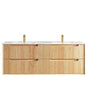 Byron Fluted 1500mm Woodland Oak Wall Hung Vanity with Ceramic Top