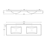 Byron Fluted 1500mm Woodland Oak Wall Hung Vanity with Ceramic Top — detail 3