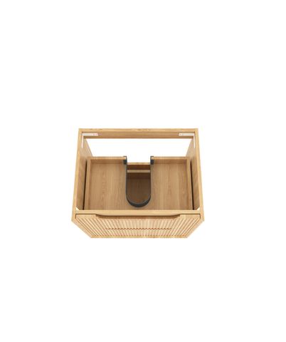 Byron Fluted 600mm Woodland Oak Wall Hung Cabinet Only — detail 6