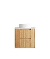 Byron Fluted 600mm Woodland Oak Wall Hung Cabinet Only — detail 8
