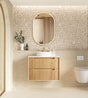 Byron Fluted 750mm Woodland Oak Wall Hung Cabinet Only