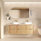 Byron Fluted 1500mm Woodland Oak Wall Hung Cabinet Only — detail 2