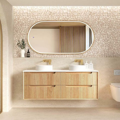 Byron Fluted 1500mm Woodland Oak Wall Hung Cabinet Only — detail 2
