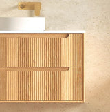 Byron Fluted 1500mm Woodland Oak Wall Hung Cabinet Only — detail 4
