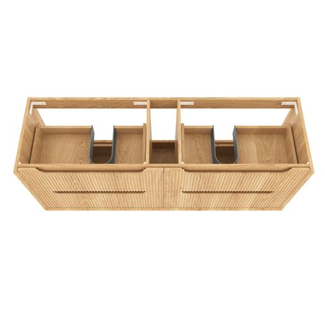 Byron Fluted 1500mm Woodland Oak Wall Hung Cabinet Only — detail 6
