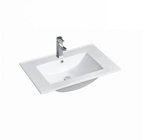 Byron Fluted 600mm Woodland Oak Wall Hung Vanity with Ceramic Top — detail 2