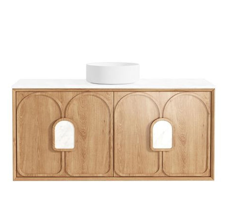 Laguna Mark II 1200mm Woodland Oak Wall Hung Vanity with Matte White Top