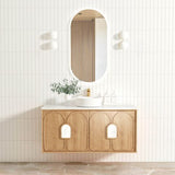 Laguna Mark II 1200mm Woodland Oak Wall Hung Vanity with Pure White Top