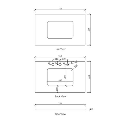 Byron Fluted 750mm Woodland Oak Wall Hung Vanity with Undermount Natural Carrara Marble Top & Basin — detail 3