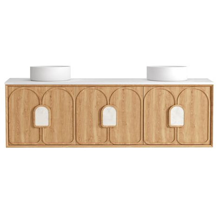Laguna Mark II 1800mm Woodland Oak Wall Hung Vanity with Pure White Top