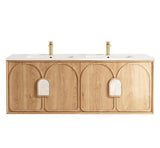 Laguna Mark II 1500mm Woodland Oak Wall Hung Vanity with Ceramic Top
