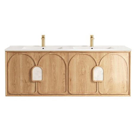 Laguna Mark II 1500mm Woodland Oak Wall Hung Vanity with Ceramic Top