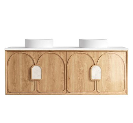 Laguna Mark II 1500mm Woodland Oak Wall Hung Vanity with Matte White Top