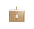 Laguna Mark II 750mm Woodland Oak Wall Hung Vanity with Ceramic Top