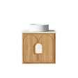 Laguna Mark II 600mm Woodland Oak Wall Hung Vanity with Natural Carrara Marble Top