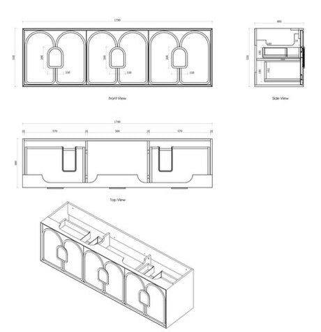 Laguna Mark II 1800mm Matte White Wall Hung Cabinet Only — detail 4