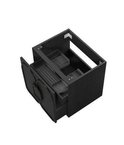 Laguna Mark II 600mm Black Oak Wall Hung Cabinet Only — detail 5
