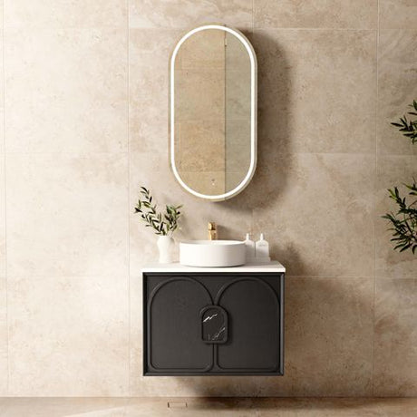 Laguna Mark II 750mm Black Oak Wall Hung Cabinet Only — detail 2