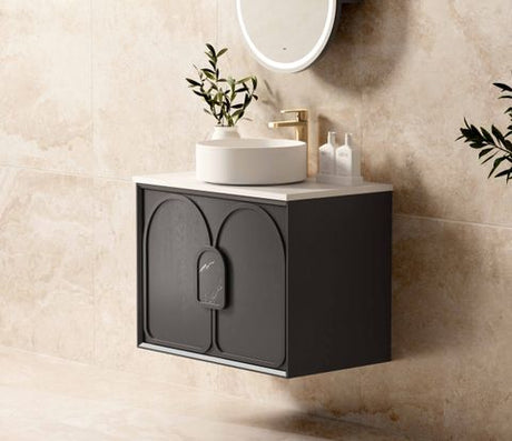 Laguna Mark II 750mm Black Oak Wall Hung Cabinet Only — detail 3