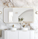 LED Newport 1500(W)x750(H) Gold Metal Frame Mirror- Install Horizontal or Vertical