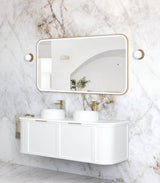 LED Newport 1500(W)x750(H) Gold Metal Frame Mirror- Install Horizontal or Vertical — detail 2