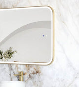 LED Newport 1500(W)x750(H) Gold Metal Frame Mirror- Install Horizontal or Vertical — detail 3