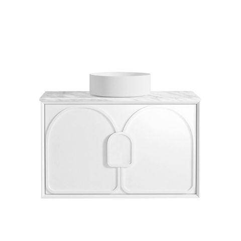 Laguna Mark II 900mm Matte White Wall Hung Cabinet Only — detail 3