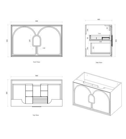 Laguna Mark II 900mm Matte White Wall Hung Cabinet Only — detail 4