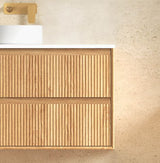 Byron Fluted 1200mm Woodland Oak Wall Hung Cabinet Only — detail 3
