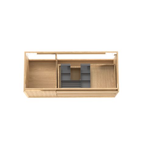 Byron Fluted 1200mm Woodland Oak Wall Hung Cabinet Only — detail 5