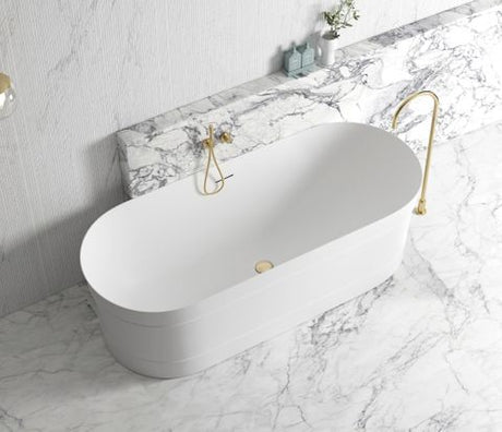 Attica Bondi 1700 Matte White Bath with Overflow — detail 2
