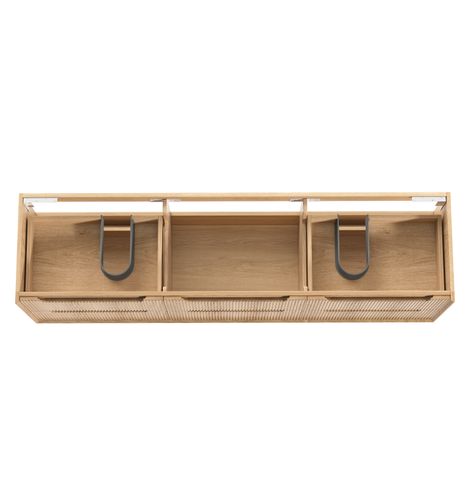 Byron Fluted 1800mm Woodland Oak Wall Hung Cabinet Only — detail 5