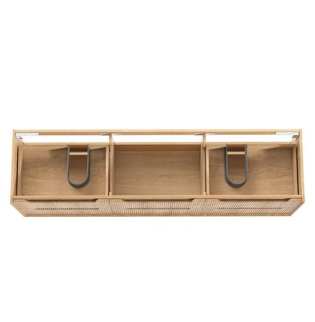 Byron Fluted 1800mm Woodland Oak Wall Hung Cabinet Only — detail 5