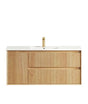Byron Fluted 1200mm Woodland Oak Wall Hung Vanity with Ceramic Top