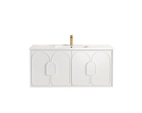 Laguna Mark II 1200mm Matte White Wall Hung Vanity with Ceramic Top