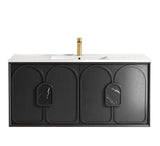 Laguna Mark II 1200mm Black Oak Wall Hung Vanity with Ceramic Top