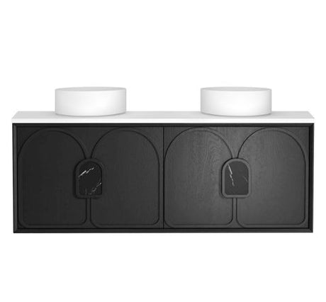Laguna Mark II 1500mm Black Oak Wall Hung Vanity with Matte White Top