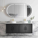 Laguna Mark II 1500mm Black Oak Wall Hung Vanity with Pure White Top