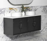 Laguna Mark II 1500mm Black Oak Wall Hung Vanity with Pure White Top — detail 2