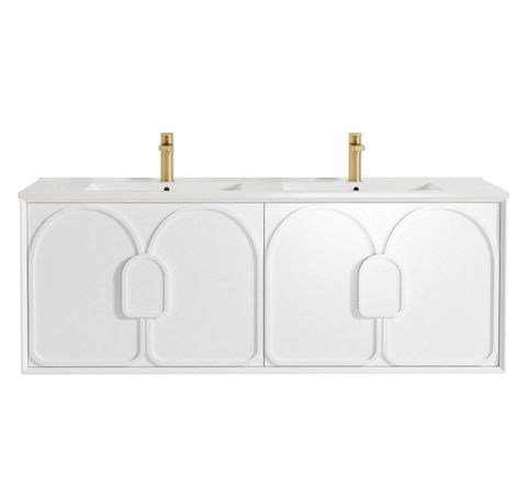 Laguna Mark II 1500mm Matte White Wall Hung Vanity with Ceramic Top
