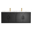 Laguna Mark II 1500mm Black Oak Wall Hung Vanity with Ceramic Top