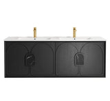 Laguna Mark II 1500mm Black Oak Wall Hung Vanity with Ceramic Top