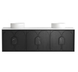 Laguna Mark II 1800mm Black Oak Wall Hung Vanity with Pure White Top — detail 6