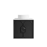 Laguna Mark II 600mm Black Oak Wall Hung Vanity with Pure White Top — detail 4